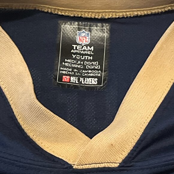 NFL Jersey St. Louis Rams #8 Sam Bradford Blue Gold Youth Size M 10-12 LA Rams - Picture 3 of 6